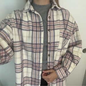 Style Rack Wool Blend Plaid Shacket